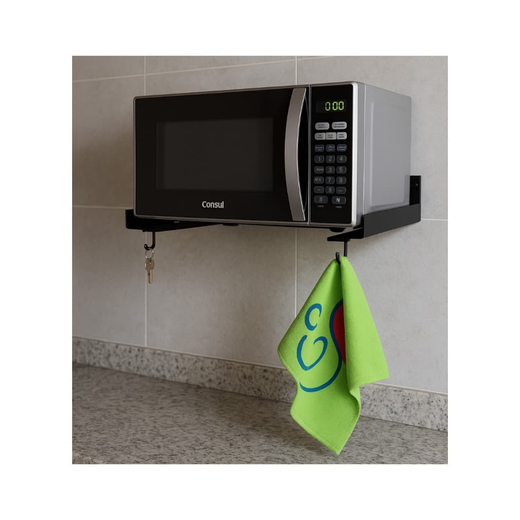 Suporte Micro-ondas Parede Reforçado LeDu Metais – Multiuso Forno, Cozinha, Prateleira Suspensa