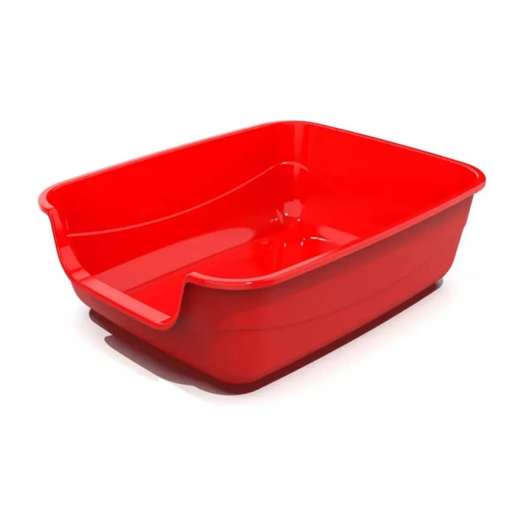 Caixa De Areia Bandeja Sanitária Gigante Para Gatos Jumbox Cor Vermelho Petinjet