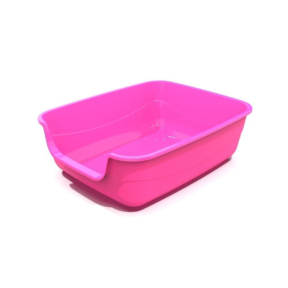 Caixa De Areia Bandeja Sanitária Gigante Para Gatos Jumbox Cor Rosa