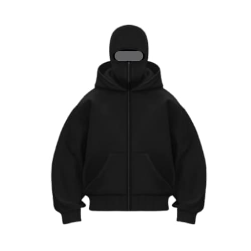 CASACO COM BALACLAVA MOLETOM, DESING, INVERNO, MODA, MASCULINA UNISEX, RAP, NINJA