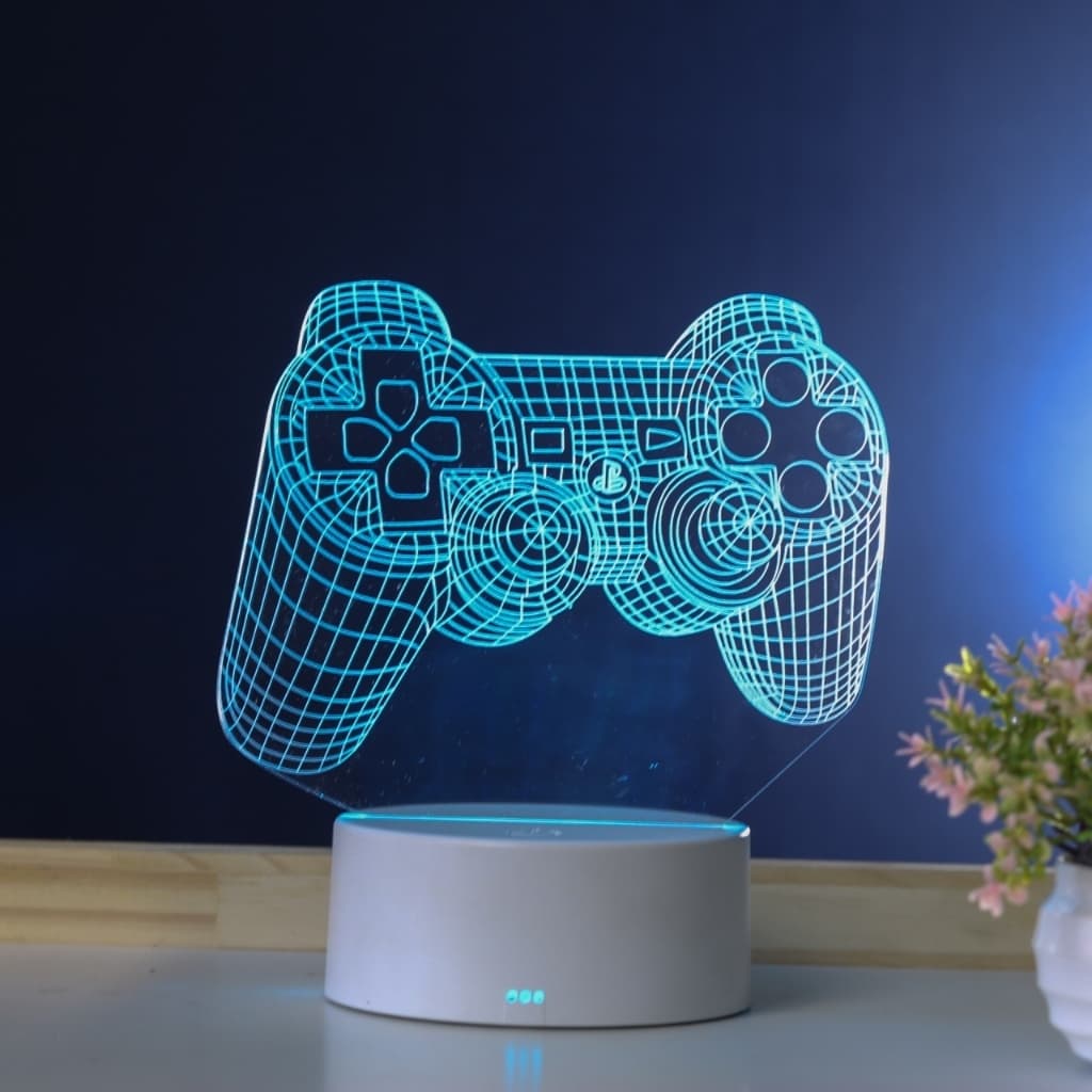 Luminária LED 3D de Mesa / Luz Noturna Presente Criativo / Decoração - Controle de videogame, manete, gamer