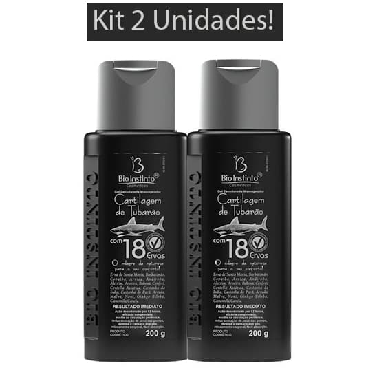 KIT com 2 Unidades Gel CARTILAEM DE TUBARÃO COM 18 ERVAS 200g Bio Instinto