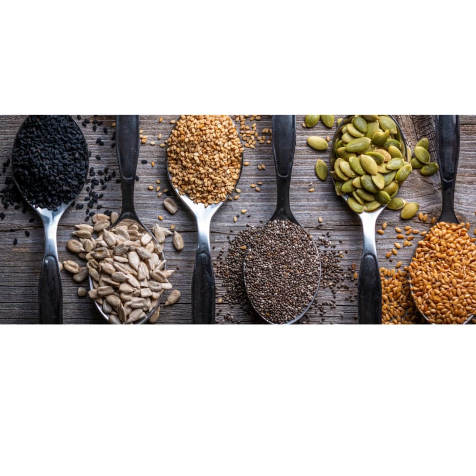 MIX Super Sementes Saudáveis, Abóbora, Girassol, Linhaça Marrom, Chia, Gergelim Preto. *** FRETE GRATIS COM CUPOM*
