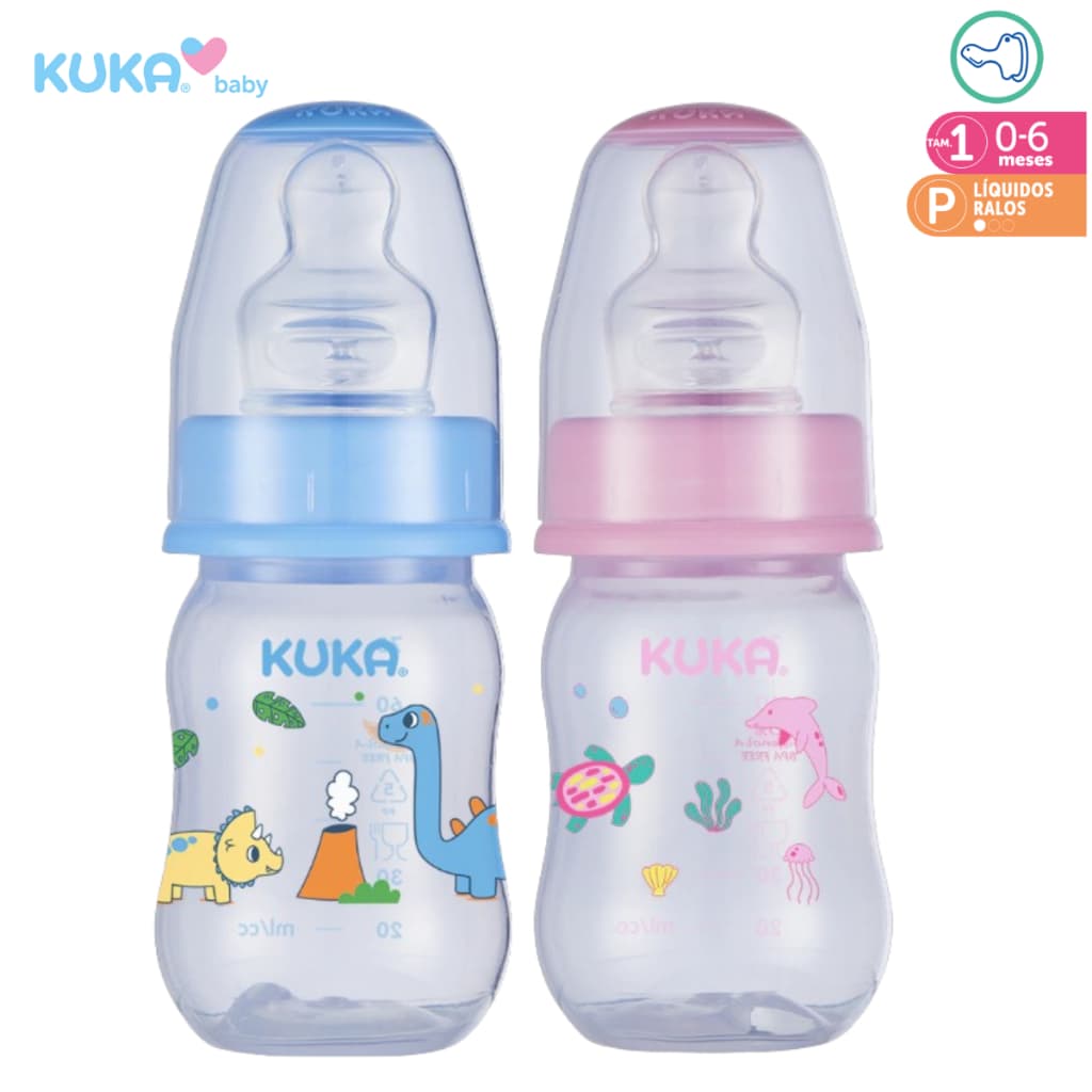 Chuquinha Kuka 70ml natural Plus BPA Free Resistente Azul e Rosa