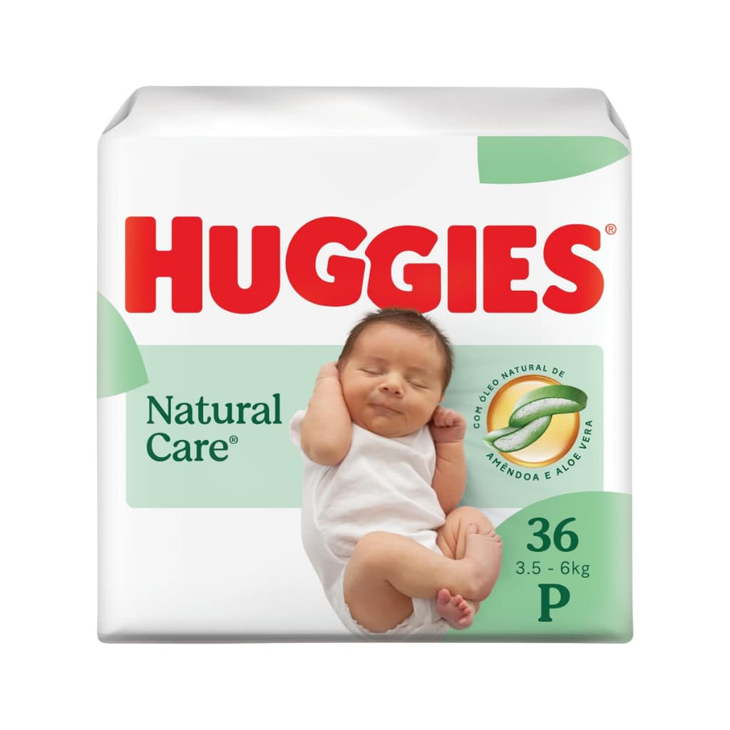 Fralda Infantil Huggies Natural Care Recém-Nascido P 36 Unidades
