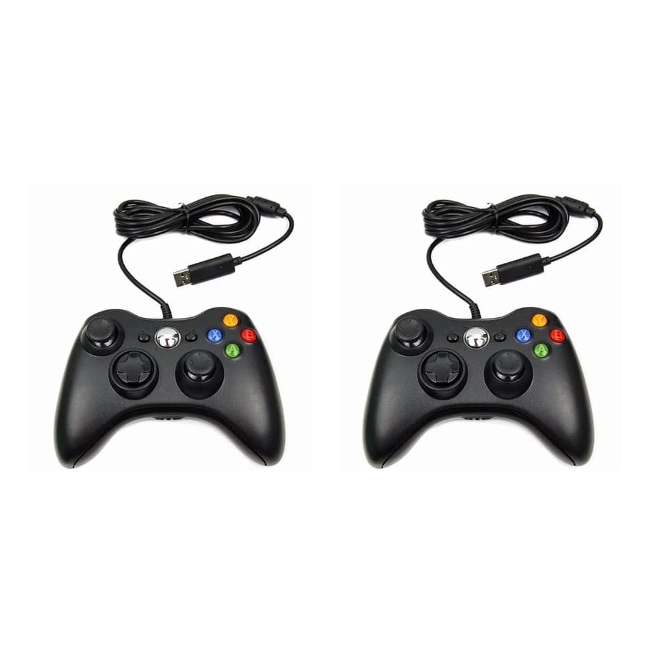 Kit 2 Controles De Xbox 360 Com Fio Para Video Game e PC Joystick Jogo Gamepad com Envio Imediato
