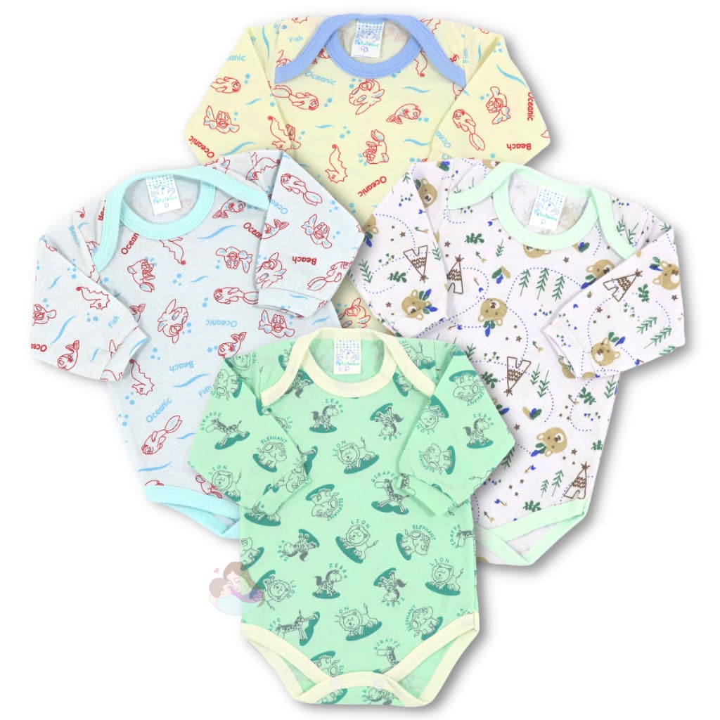 Roupa de Bebê Body Manga Longa Kit 12pç P M G Enxoval Roupas para bebê