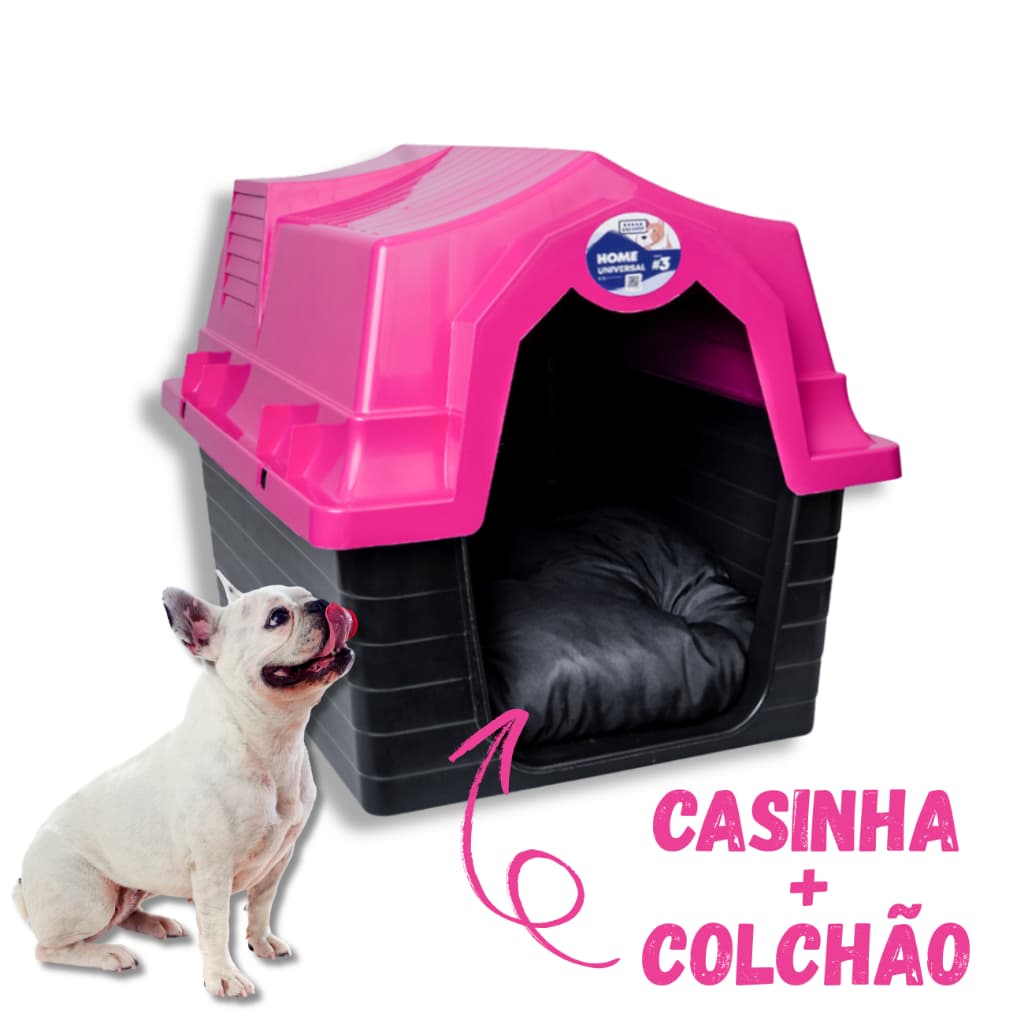 Casinha Pet + Colchão N3 Casinha Para Cães Unishop Pequeno Porte Com Proteção Uv