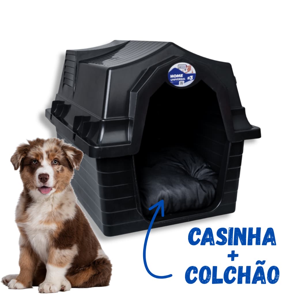 Casa Casinha Para Cachorro + Colchão N3 Pequeno Porte - Unishop
