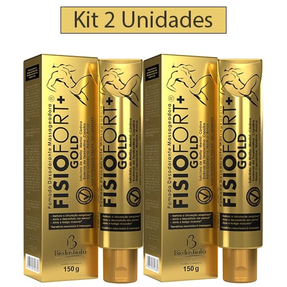 KIT com 2 Unidades Pomada Massageadora FISIOFORT + GOLD 150g BIO INSTINTO