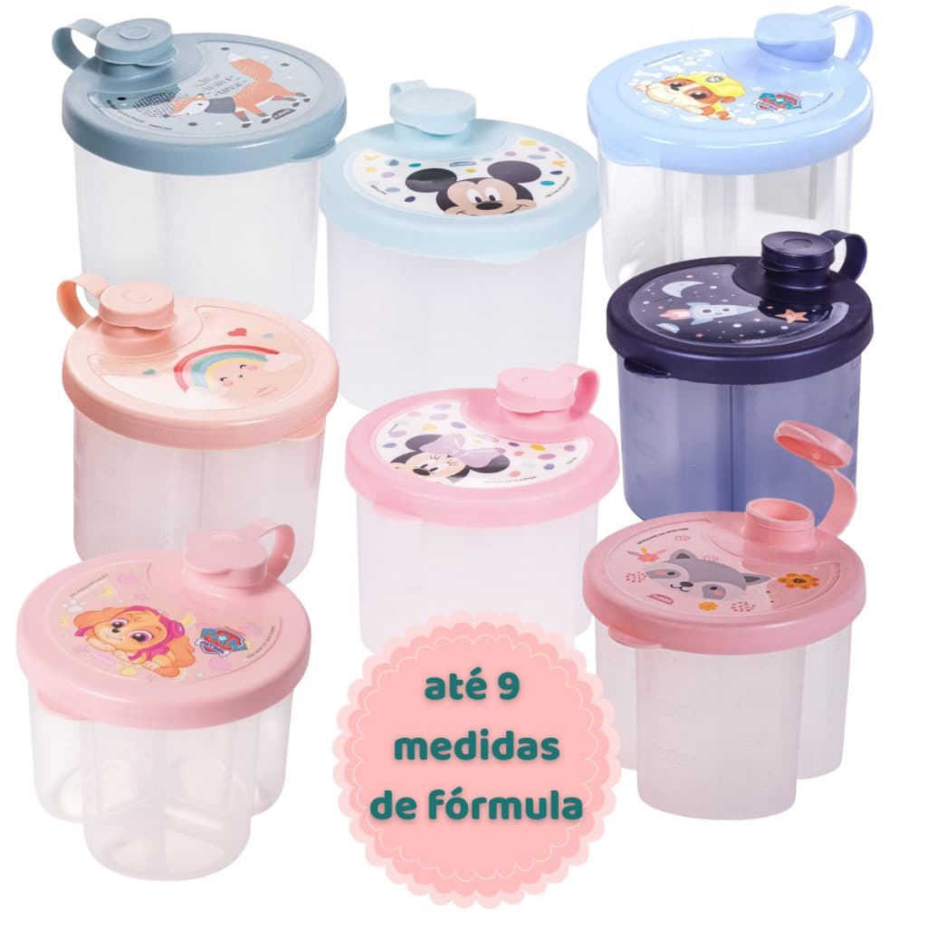 Dosador de Leite em Pó e Fórmula Infantil com Divisórias e Marcadores de Doses 300 ml Plasútil