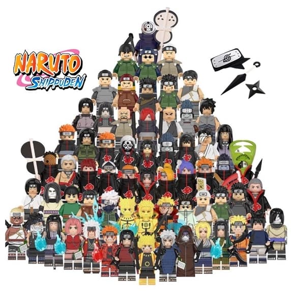 Bonecos Blocos de Montar Naruto Shippuden Compatível C/ Lego Minifigures  'Estilo Lego" Naruto