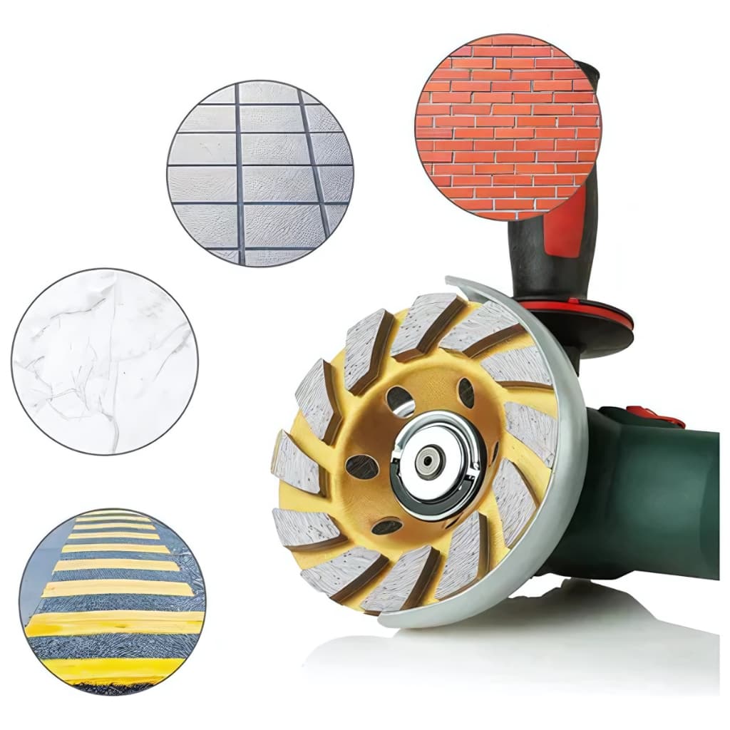 Disco Rebolo Debaste 320mm 12 Segmentos Diamantado e Anel para Concreto Mármore Esmerilhadeira VENTO