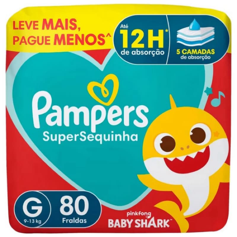 Pampers SuperSequinha- Tam. G -  80 unidades (9 - 13 kg)