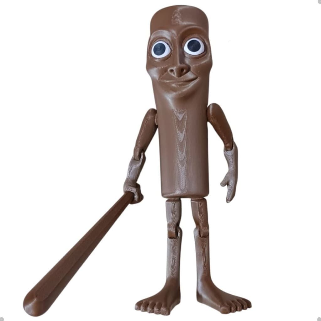 Boneco Tung Tung Sahur Meme Articulado 3d Brainrot Tiktok 19 Cm