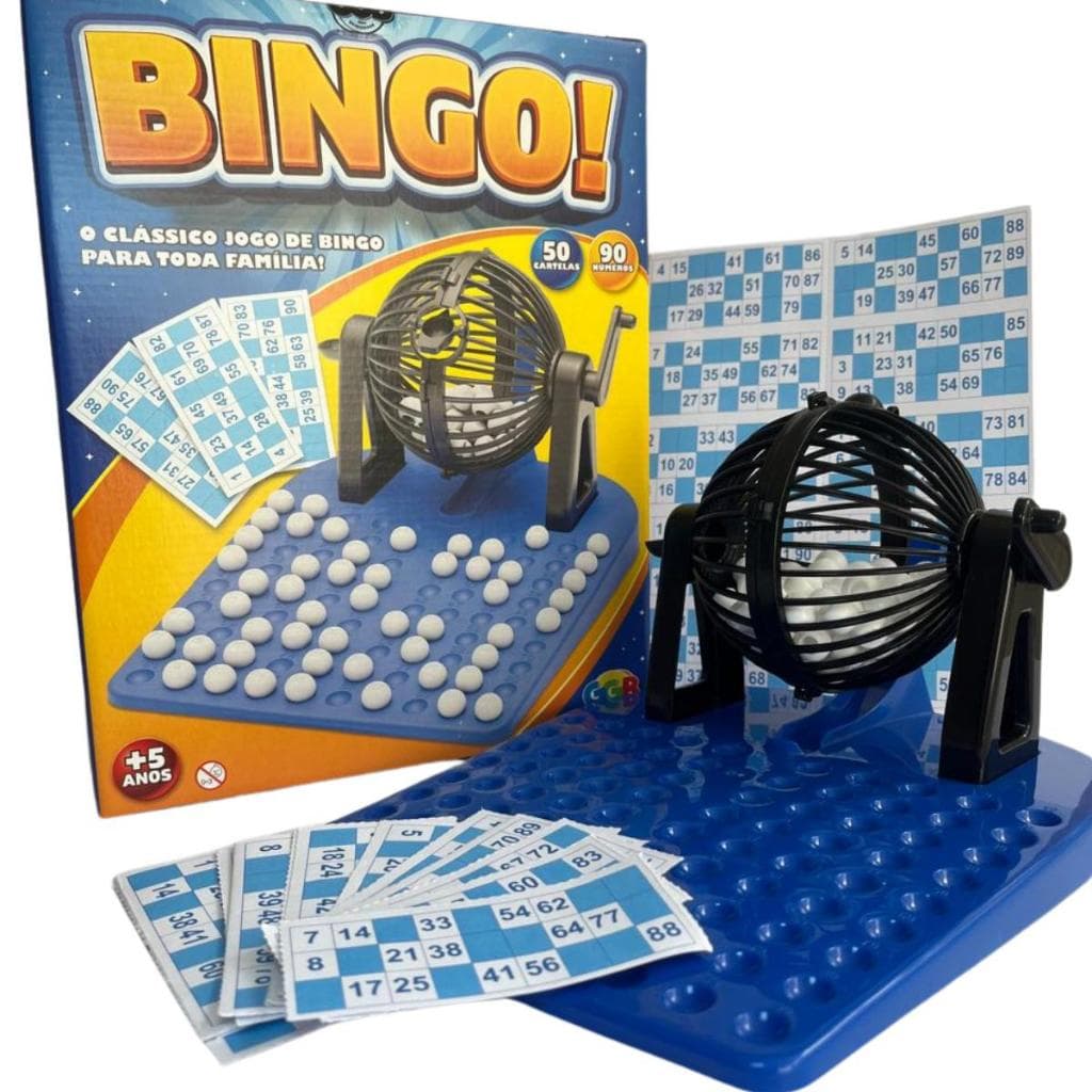 Jogo de Bingo brinquedo infantil 50 cartelas 90 bolinhas diversão em familia jogos com amigos