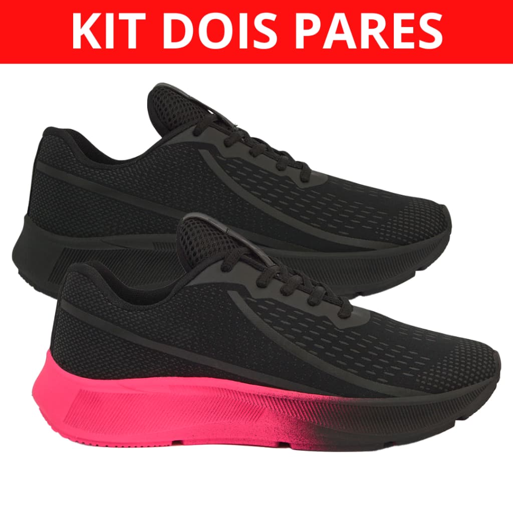 Kit 2 Pares Tenis Esportivo Tenis Confortavel Academia Leve.