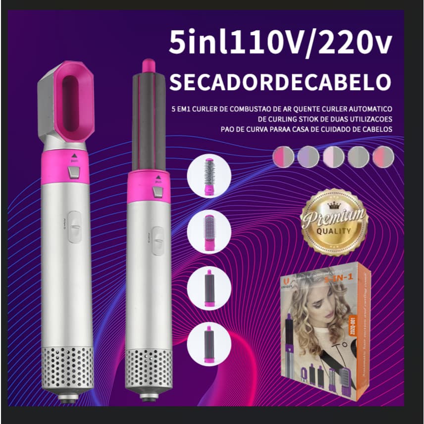 Escova Secadora De Cabelo 5 Em 1 Profissional Modeladora Unique