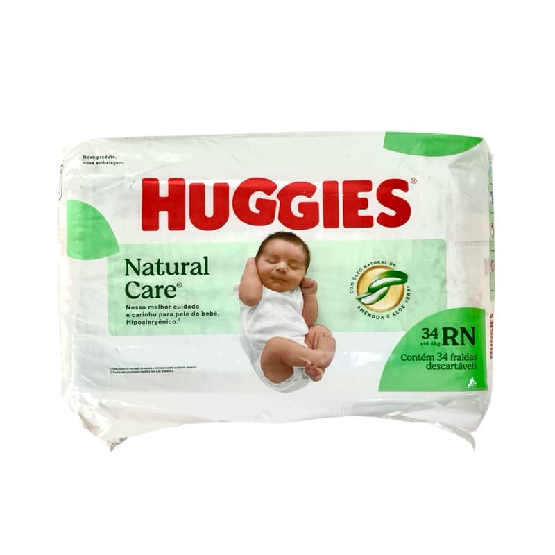 FRALDA RN C/34 NATURAL CARE HUGGIES