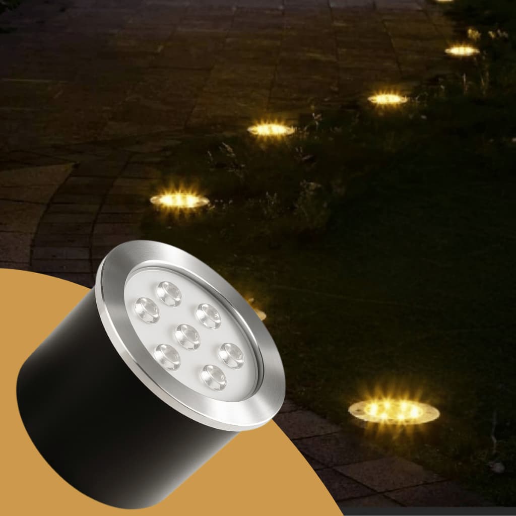Balizador Mini Led De Chão Embutir Branco Quente 7w Luminária de chão Spot led embutir Jardim Escada
