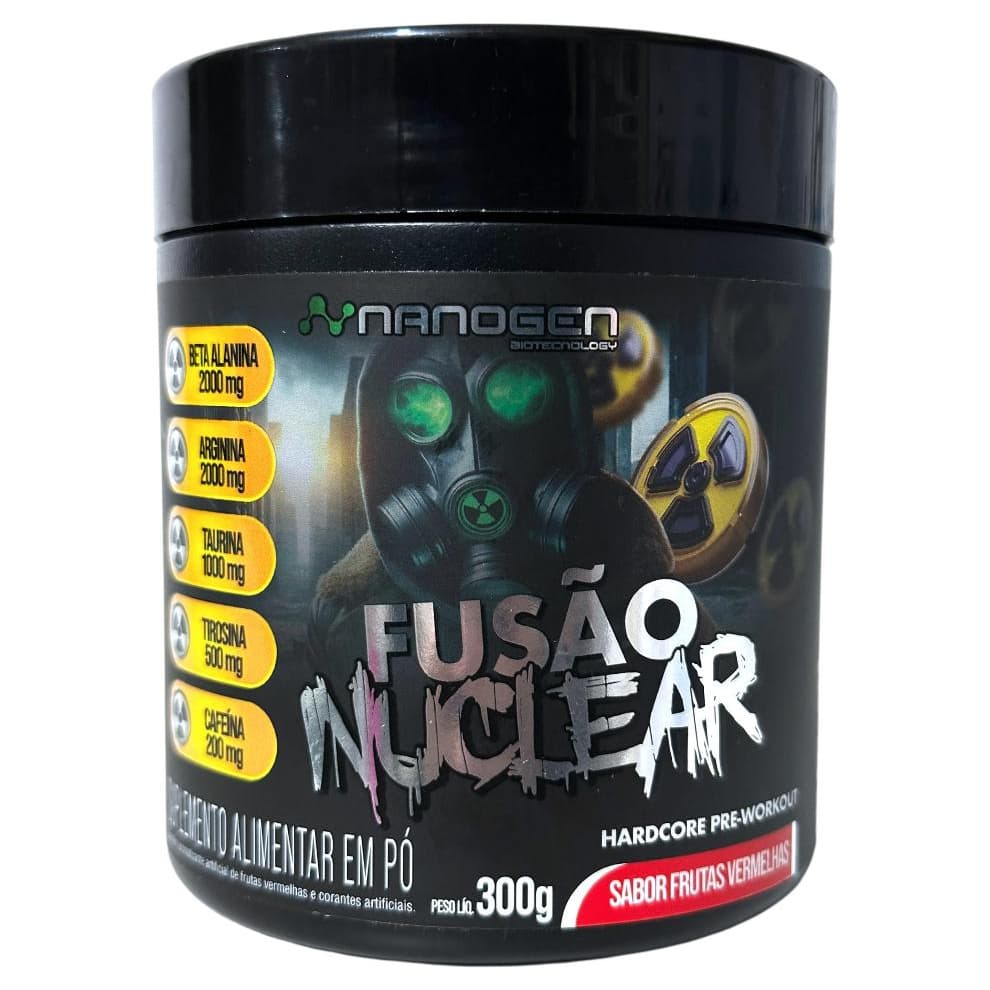 Pré treino Fusão Nuclear PRE-WORKOUT300g Morango Nanogen
