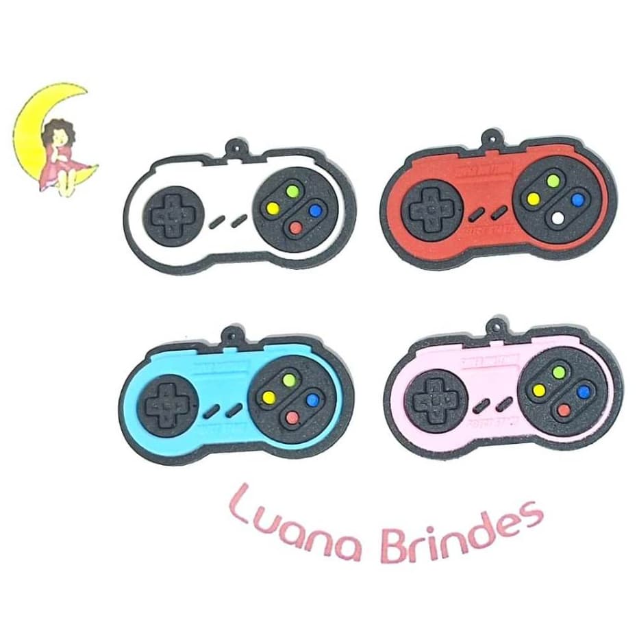 Pingente Controle VideoGame Nintendo Emborrachado 8 Unidades