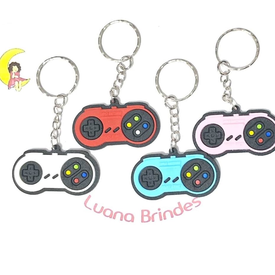 Chaveiro Controle Videogame Nintendo Emborrachado 8 Unidades
