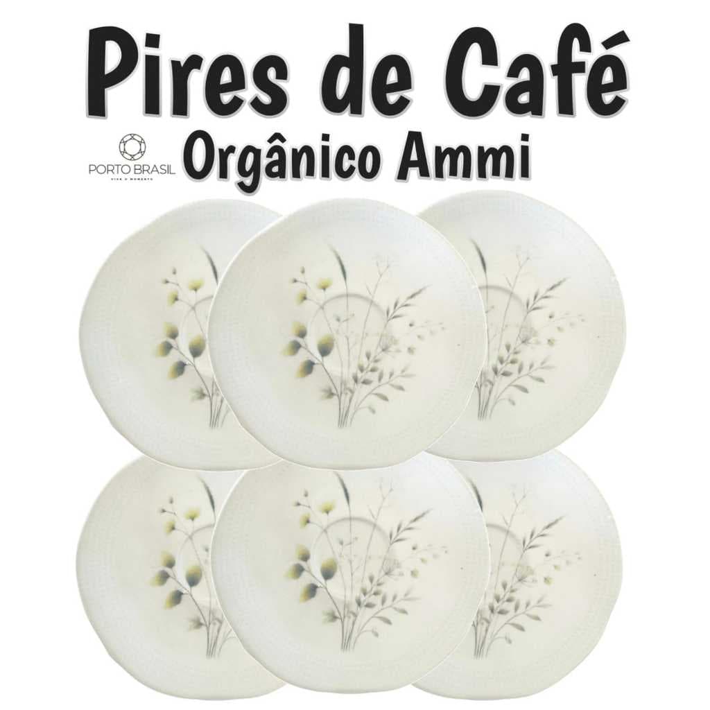 Pires Para Xícara de Café Orgânico Ammi 2ª linha Porto Brasil 13cm Cerâmica Louças Decoração Porcelana Chá