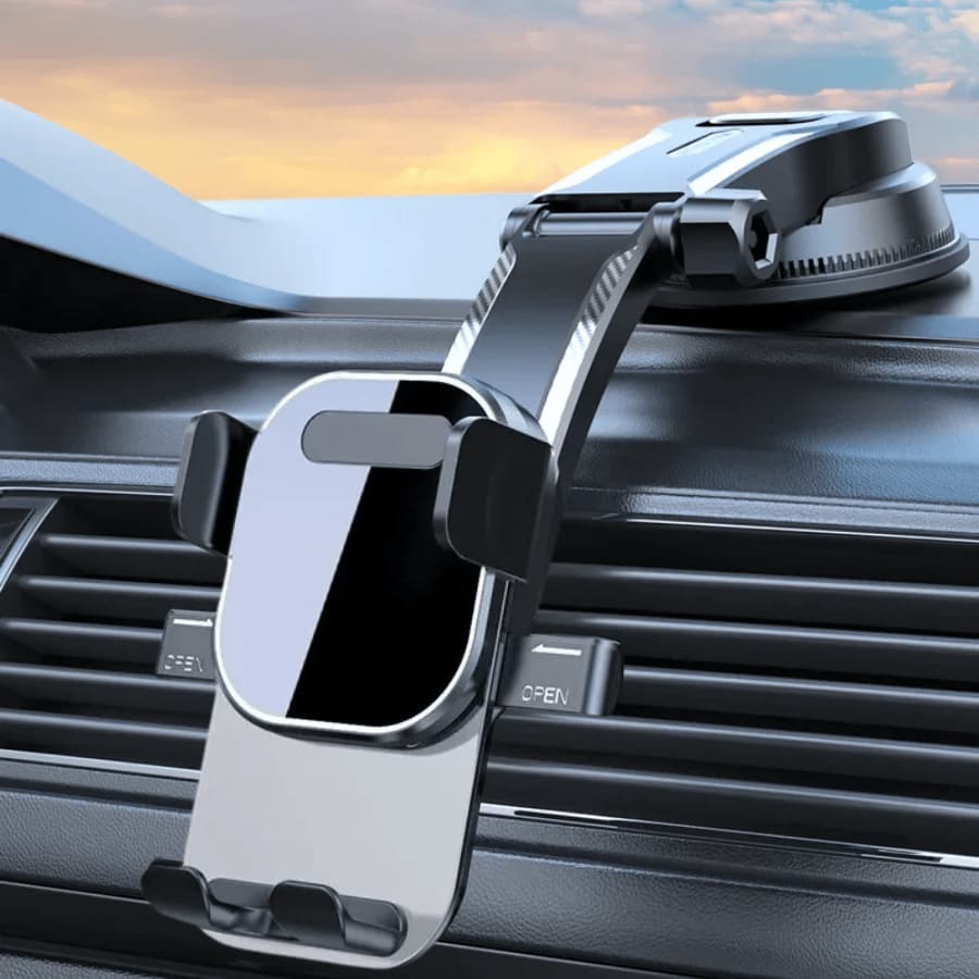 Suporte de Celular para Carro Ventosa Fixa Ajuste Automático para Painel e Parabrisas
