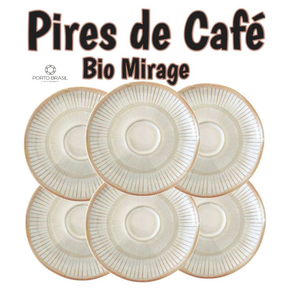 Pires Para Xícara de Café Bio Mirage Jogo 2ª linha Porto Brasil 13,5cm Cerâmica Louças Decoração Porcelana Orgânico Chá