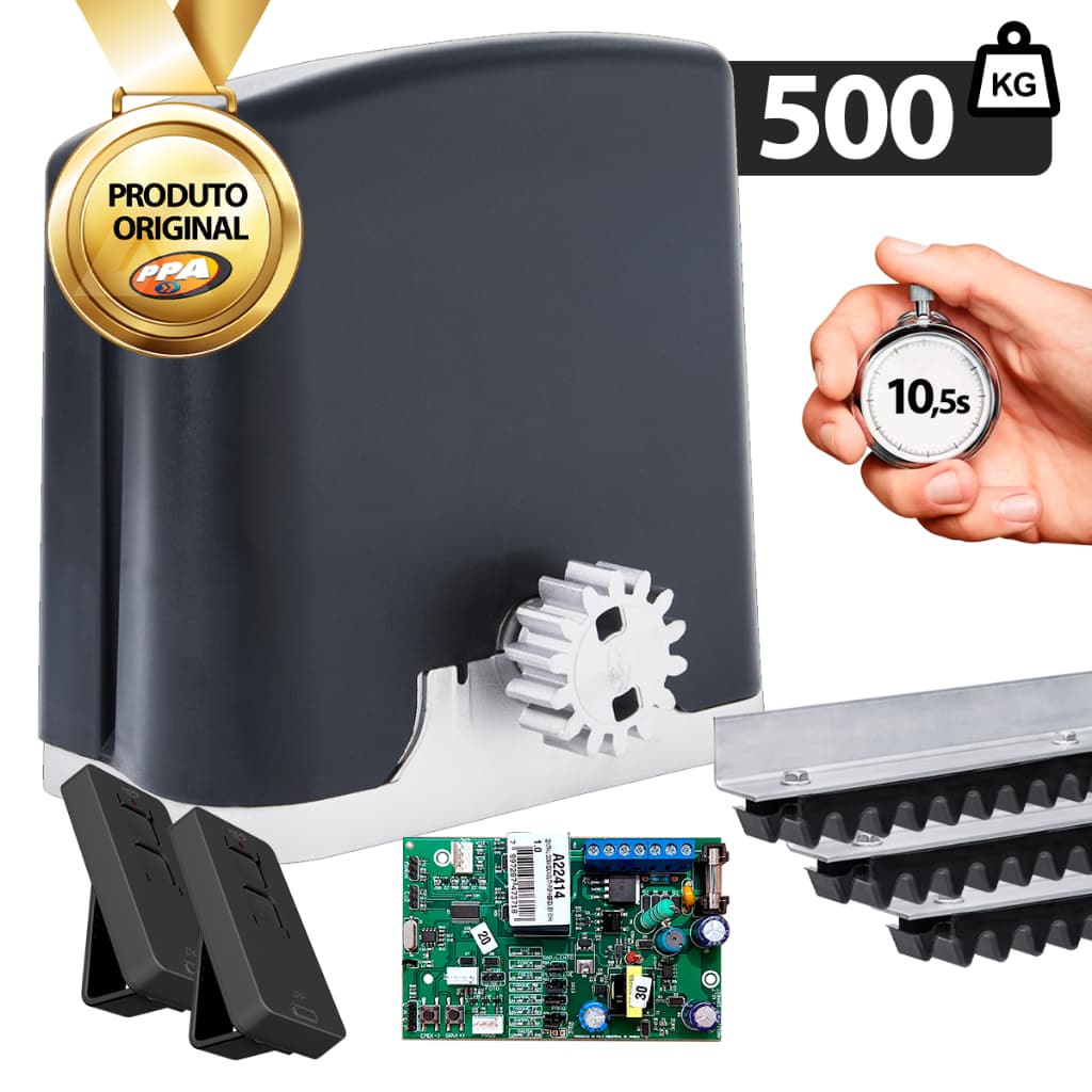 Kit Motor Deslizante PPA Rio 500 3m Crem 2 Controle Completo
