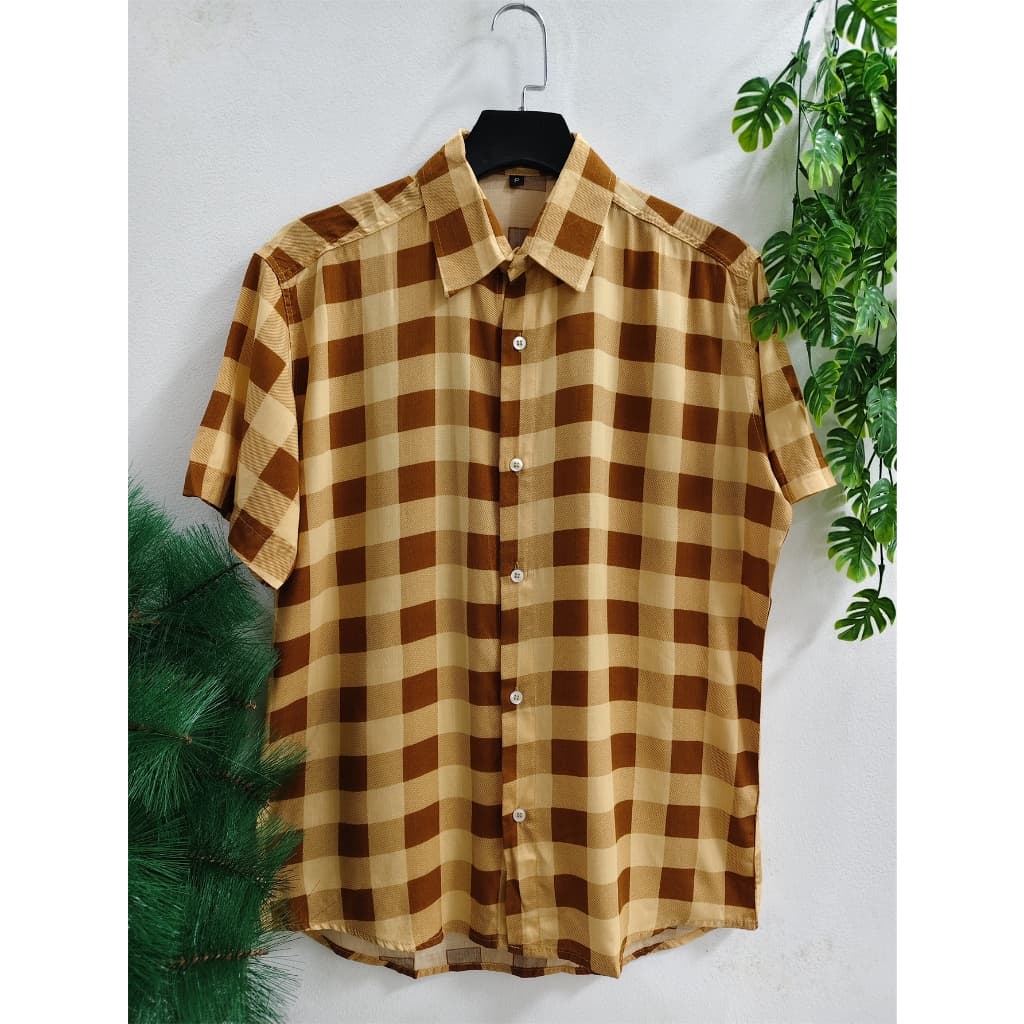 camisas social xadrez slim fit tecido viscolinho passa facil encolhe um pouquinho