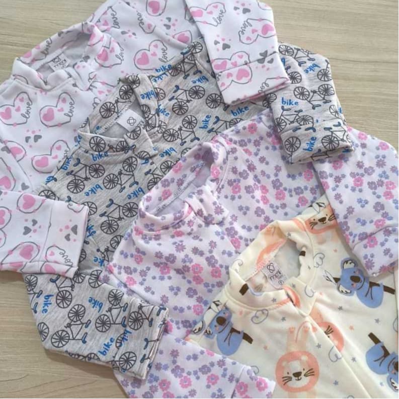 Macacão Bebe Unissex Moletinho zíper estampado Roupa bebê Quente Inverno Menino e Menina Manga Longa