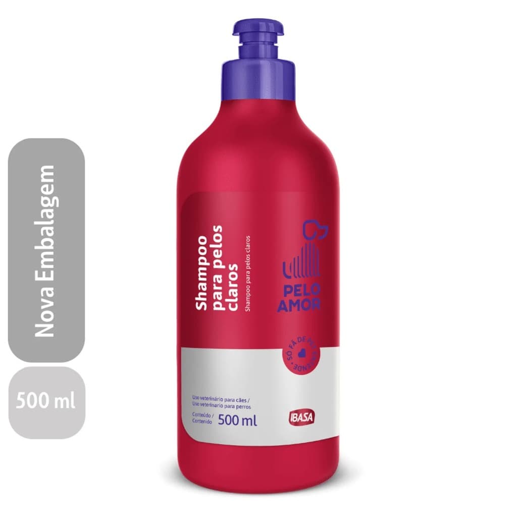 Shampoo Ibasa Pelo Amor pelos Claros para Cães  - 500ml