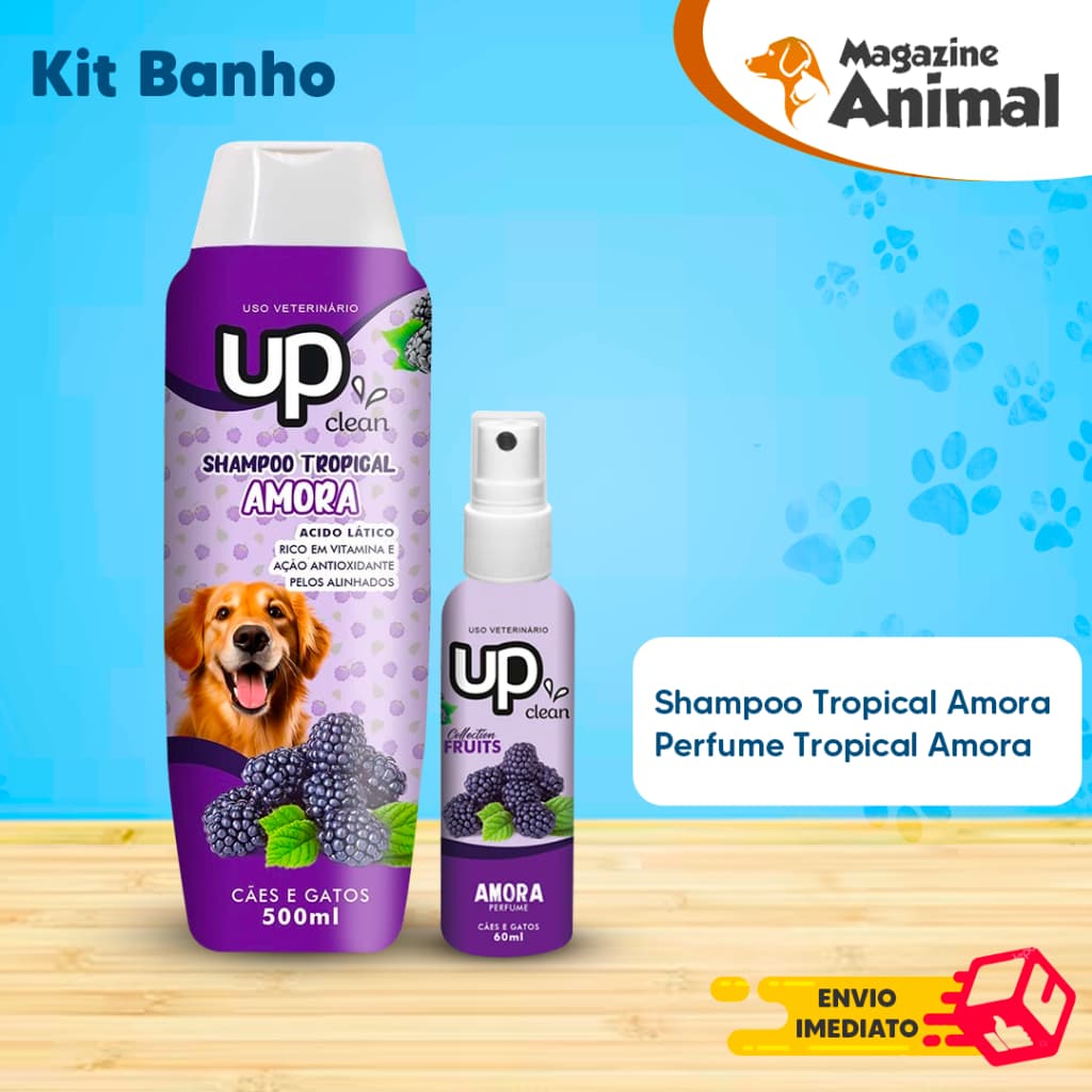kit Shampoo para cachorro pet AMORA 500ml + Perfume para Cachorro AMORA 60mL