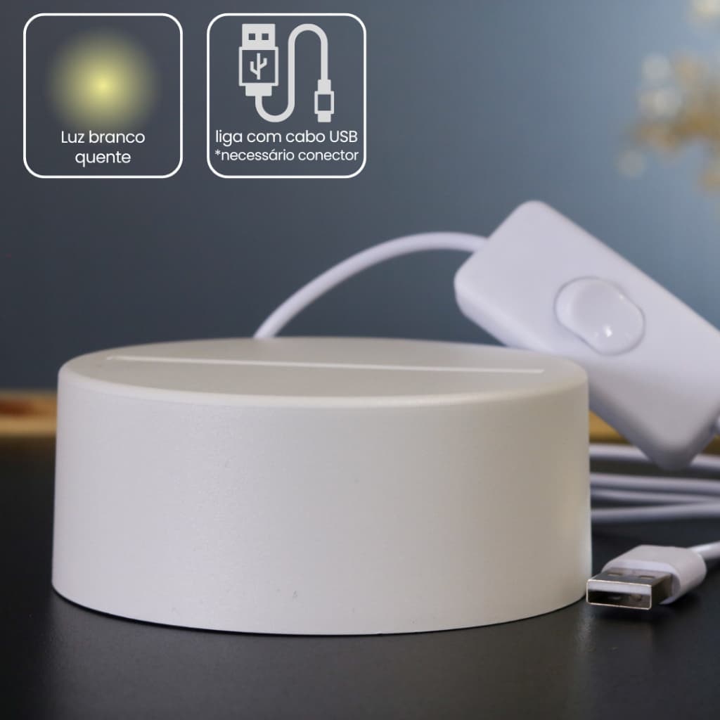 Base para luminária branco quente , abajur de mesa, base para luminária LED 3D