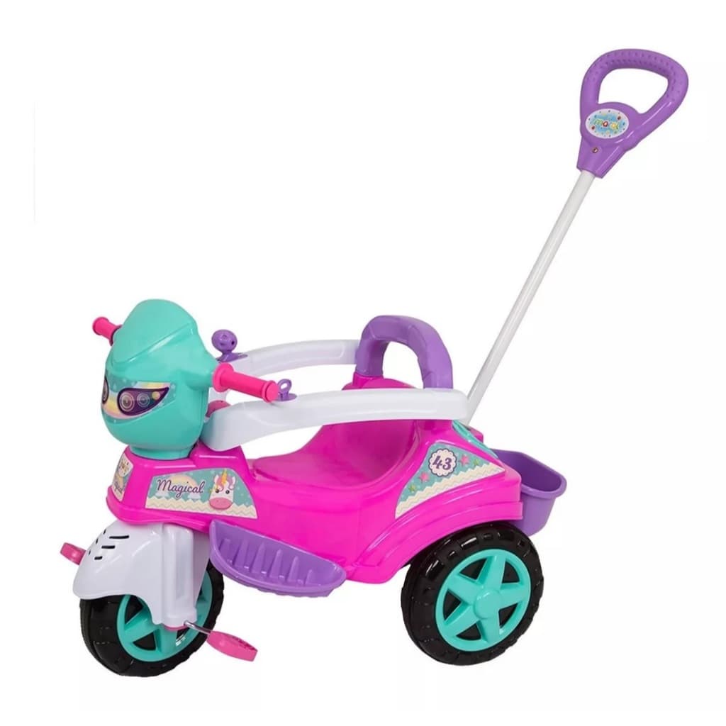 Triciclo Infantil Pedal Carrinho De Empurrar Com Haste Carrinho De Passeio e Pedal Triciclo Baby City Spider