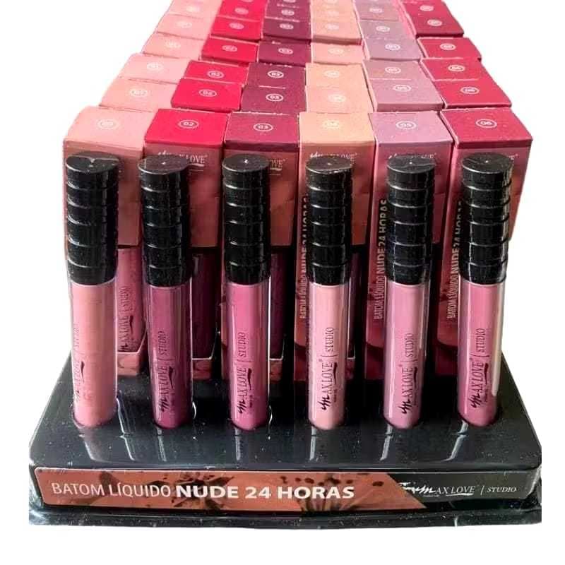 Batom Max Love Líquido Matte 24 Horas Nude Longa Duração 01 ao 06.