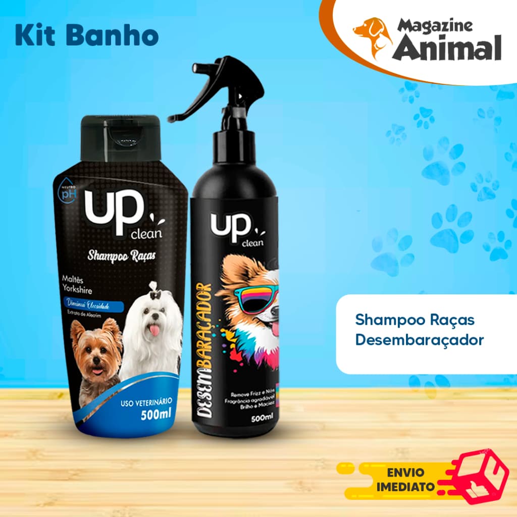 Kit banho Shampoo Para Cachorro pet Shampoo para cães Maltês - Yorkshire 500ml + Desembaraçador