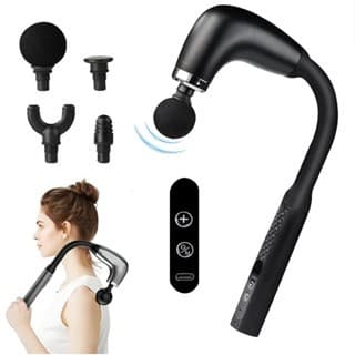 Massageador Portátil Alongado Muscular 4 em 1 Com 6 Velocidades 3 Modos Para Pescoço Cintura E Ombro Ergonômico