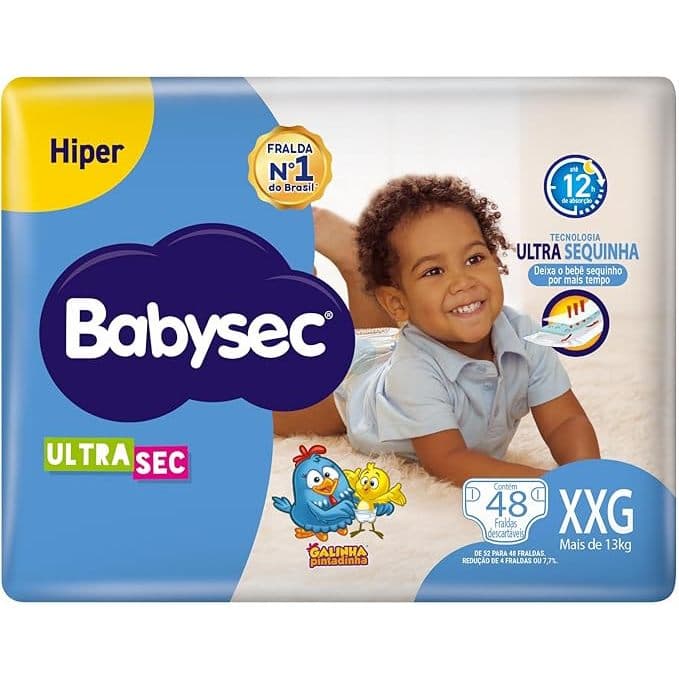 FRALDA DESCARTAVEL BABYSEC ULTRA HIPER XXG COM 48 UNIDADADES