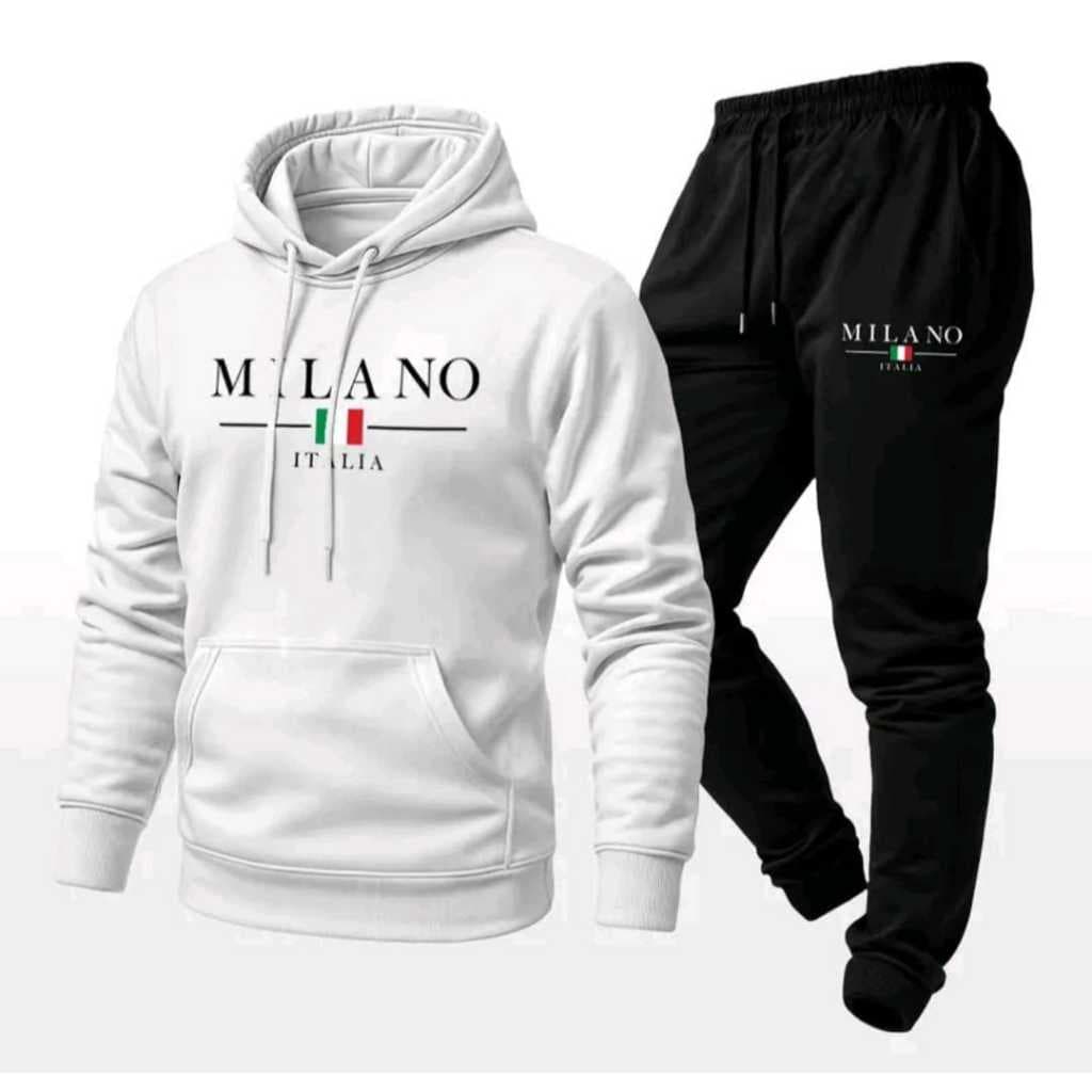 Conjunto Moletom Com Capuz Canguru + Calça Moletom MILANO Feminino Masculino Cores Diversas Melhor Qualidade
