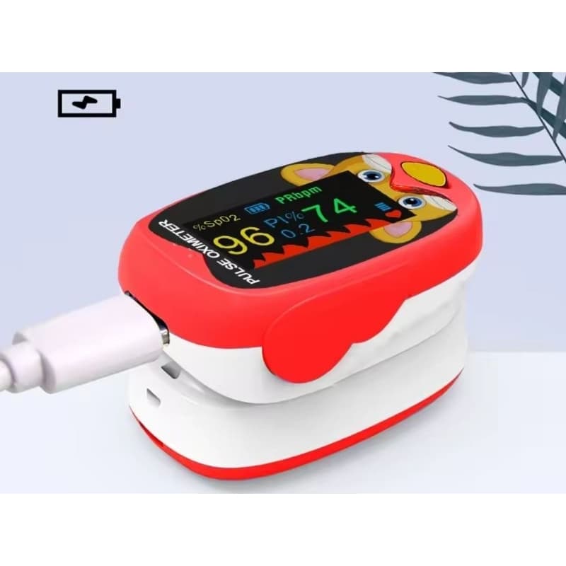 Oxímetro De Dedo Pediátrico Infantil Monitor de Oxigênio no Sangue Leitura Instantânea Portátil USB Recarregável Pulso