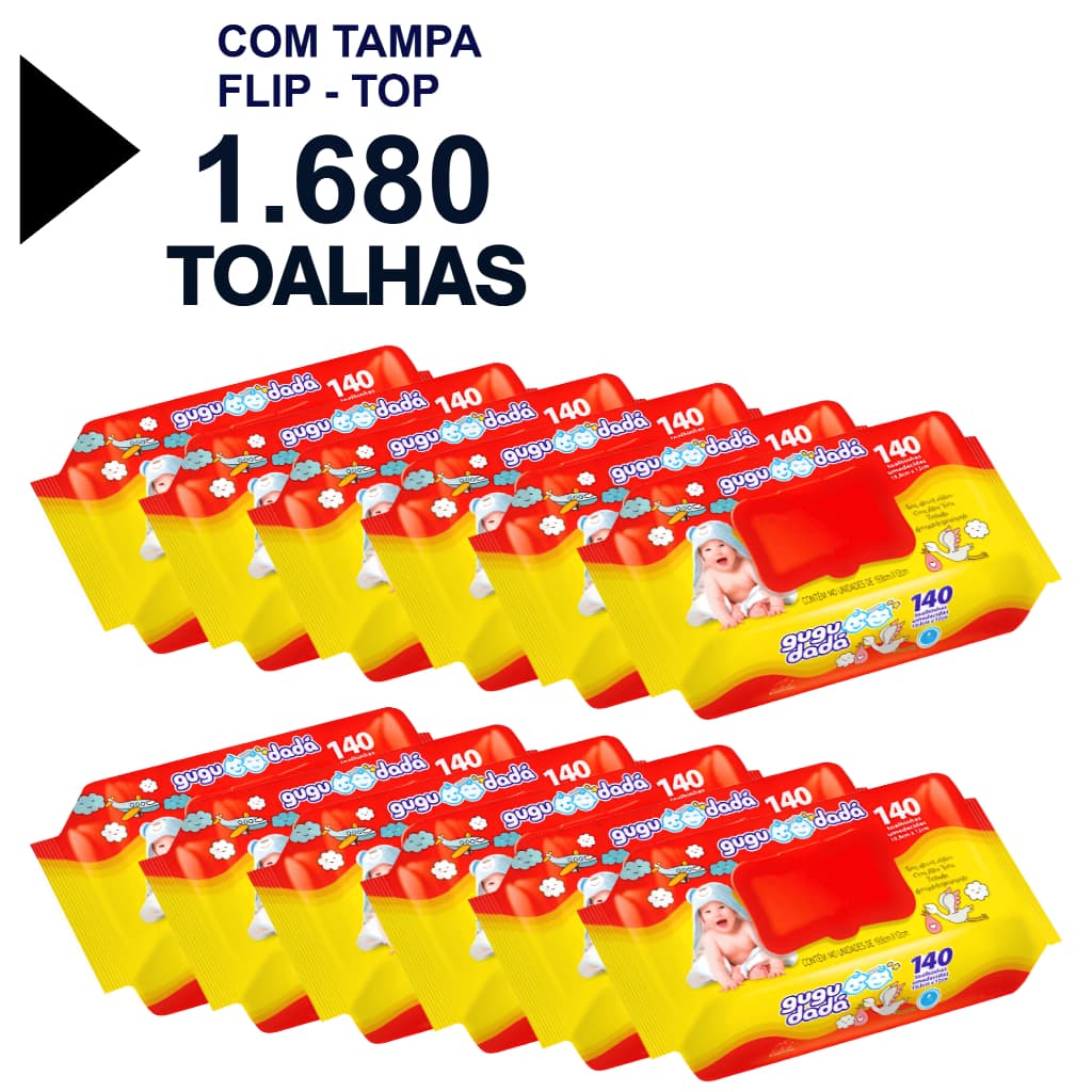 Kit 1680 Toalhinhas Umedecidas Gugu Dadá Baby Lenn Lenços Toalhas Lencinhos Umedecidos