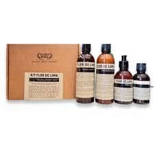 Kit Capilar + Hidratante Corporal Flor De Lima 4 itens Linha Flora 1210g Flora Pura