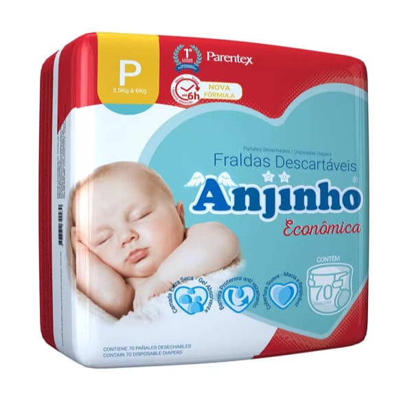 FRALDAS ANJINHO ECONÔMICA P C/64 UN