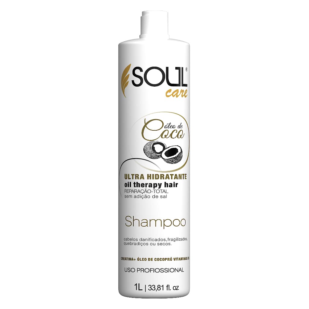 Shampoo Hidratante Óleo de Coco e D-Pantenol 1 Litro Cronograma Capilar Queratina Atacado Revenda
