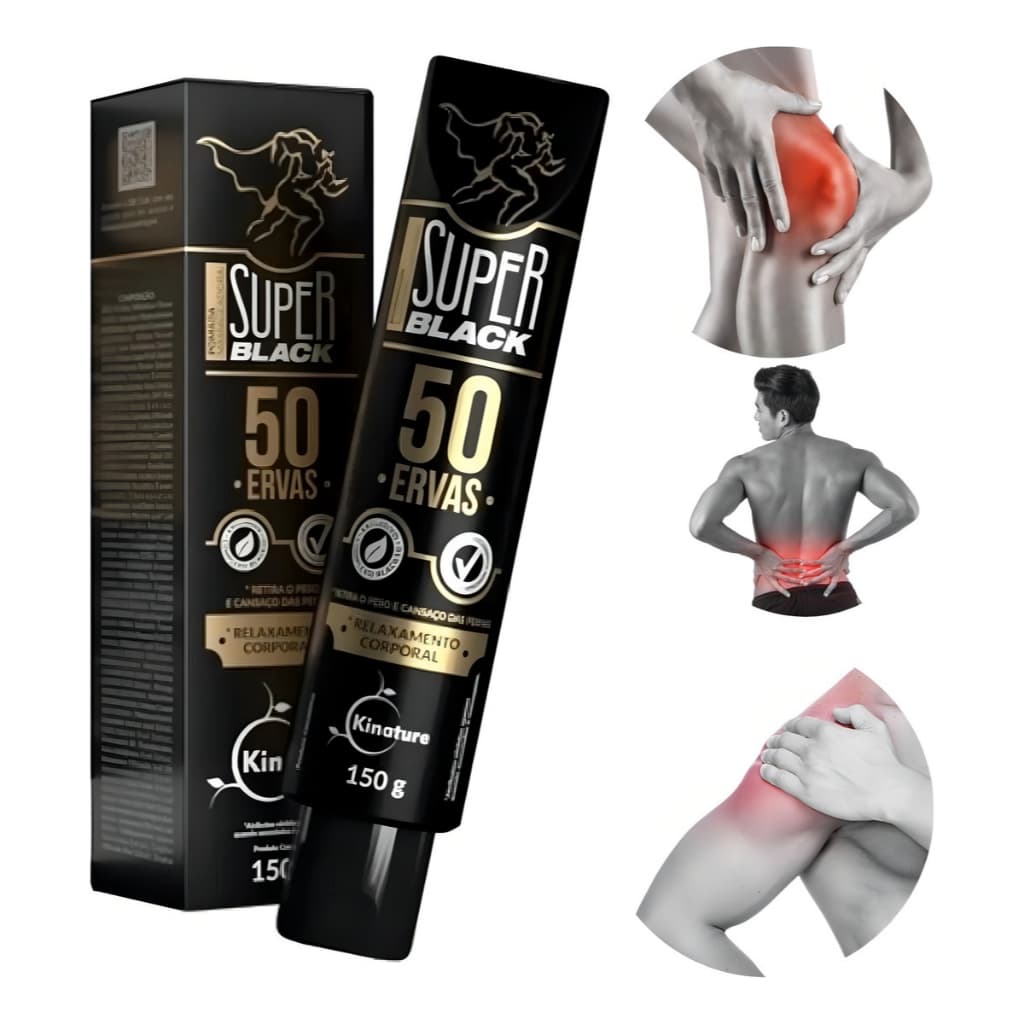 Pomada 50 Ervas Super Black Massageador Relaxante Muscular 150G Tipo Fisioforte
