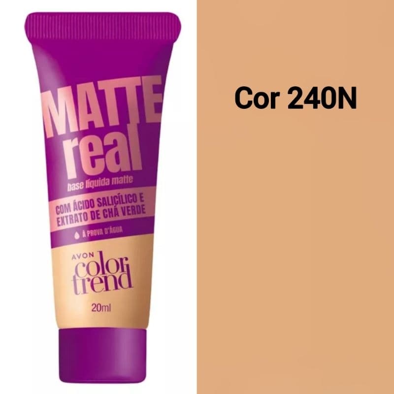 Avon Base Líquida Matte Color Trend Matte Real 240N Bege Médio 20ml