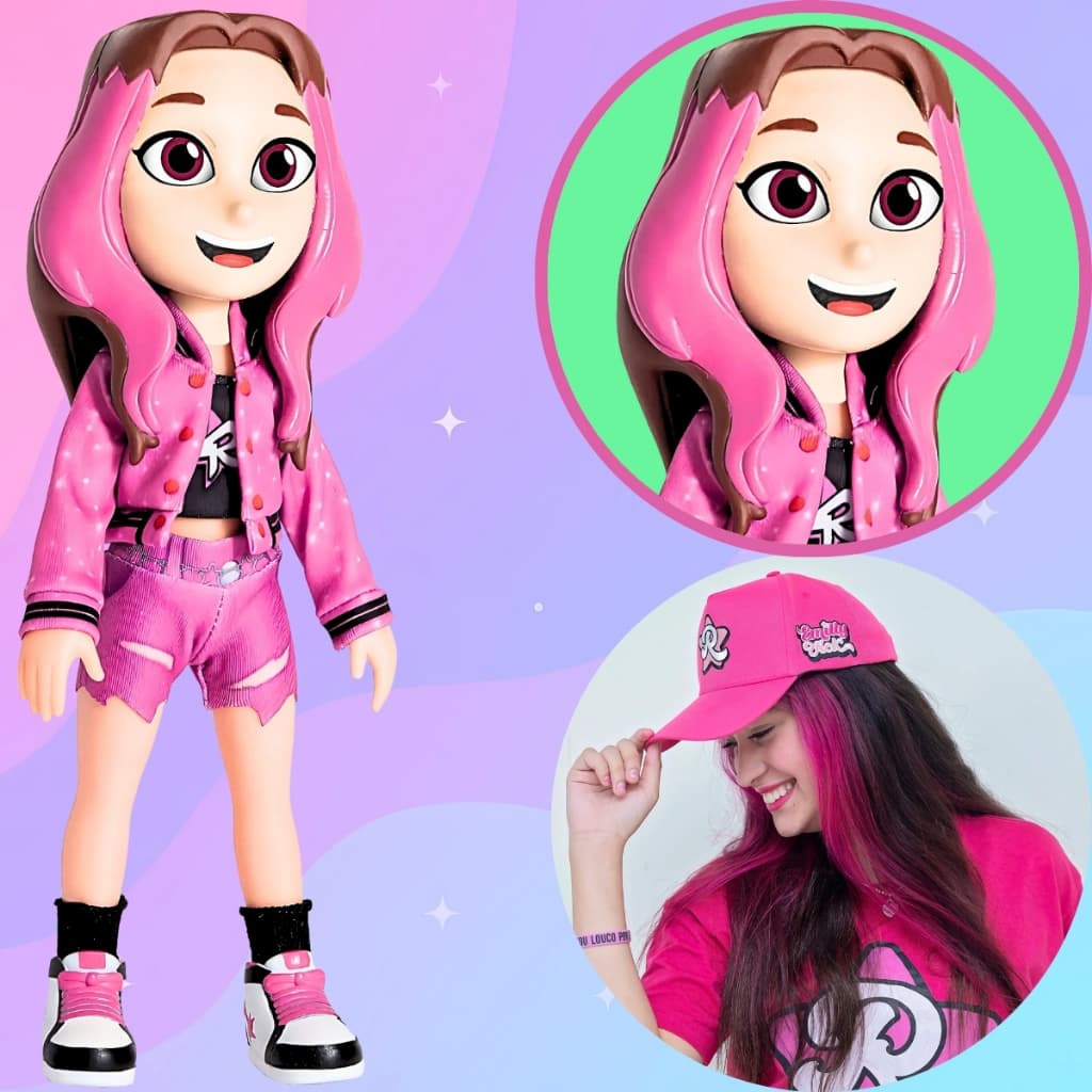 Boneca Emilly Vick Influencer Youtuber Dos Rosa Articulada Brinquedo Lançamento Licenciado Original